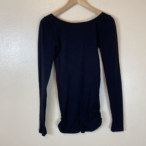 Free People XS Bodysuit Runsie One Piece Black Long Sleeve Movement Good Karma